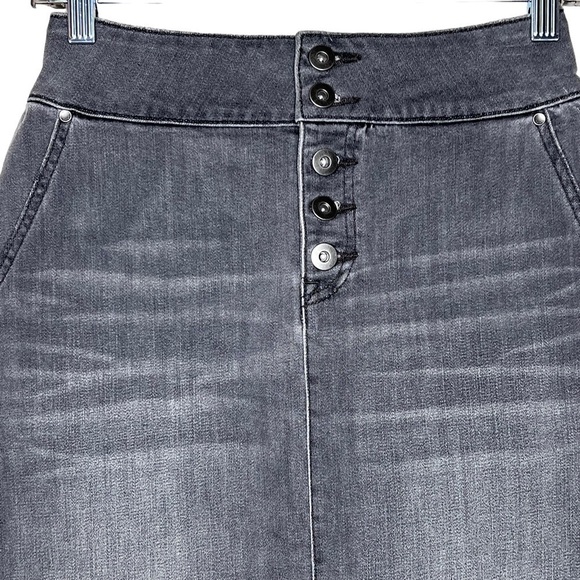 Prana Aubrey Denim Skirt Charcoal Gray Cotton Mini Length Skirt Size 0 Stretch - Picture 13 of 13
